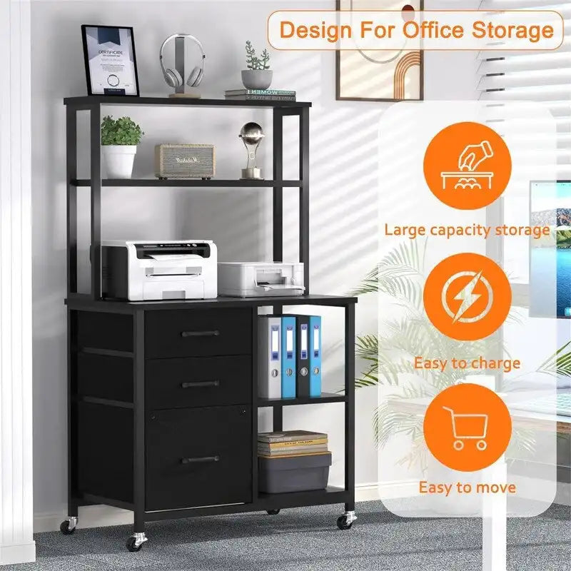 File Cabinet with 3 Drawers and Shelves