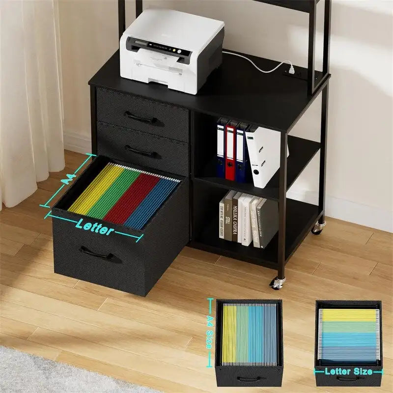 File Cabinet with 3 Drawers and Shelves