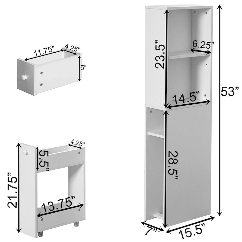 Bathroom Storage Cabinet with Drawer and Adjustable Shelf