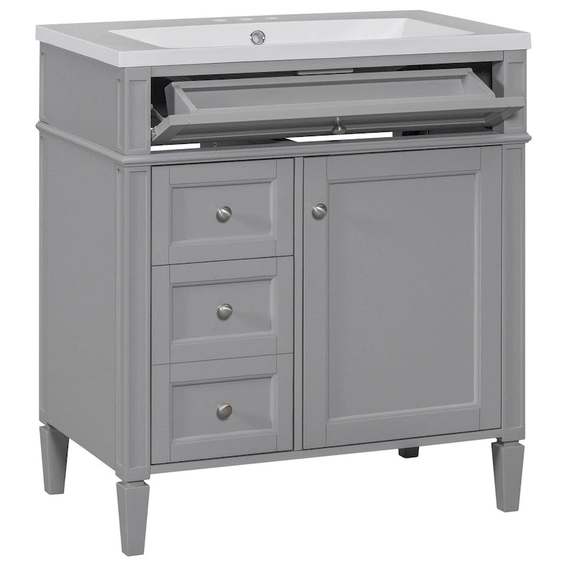 Bathroom Vanity with Top, Sink and Tip-Out Drawer