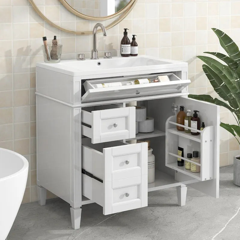 Bathroom Vanity with Top, Sink and Tip-Out Drawer