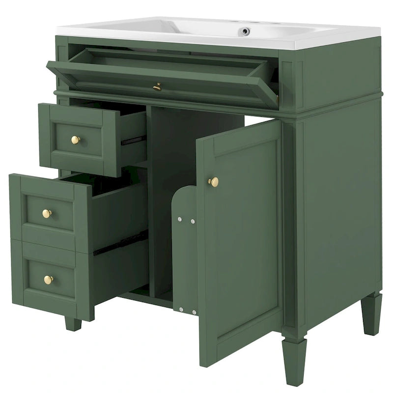 Bathroom Vanity with Top, Sink and Tip-Out Drawer