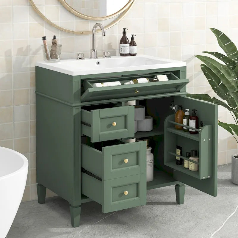 Bathroom Vanity with Top, Sink and Tip-Out Drawer