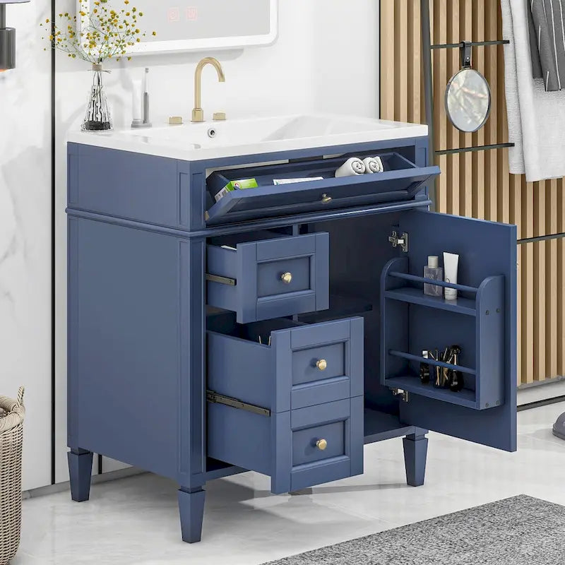 Bathroom Vanity with Top, Sink and Tip-Out Drawer