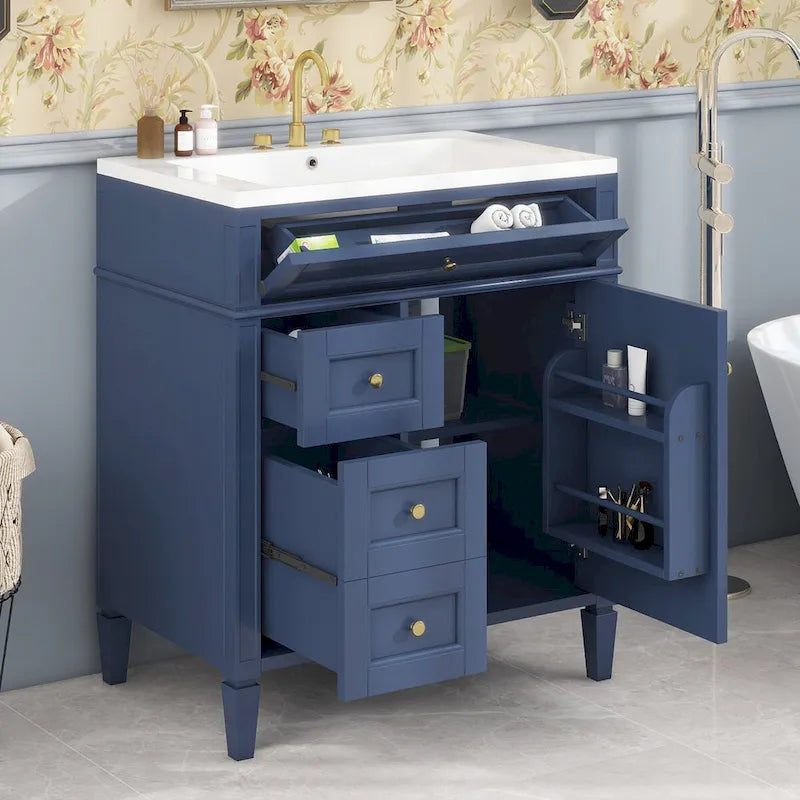 Bathroom Vanity with Top, Sink and Tip-Out Drawer