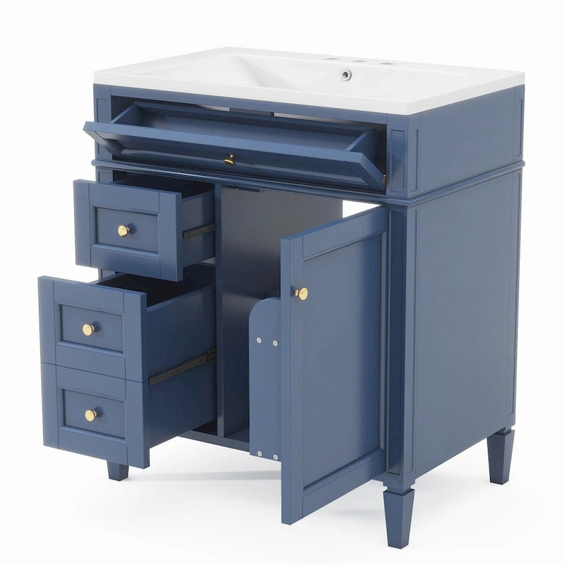 Bathroom Vanity with Top, Sink and Tip-Out Drawer