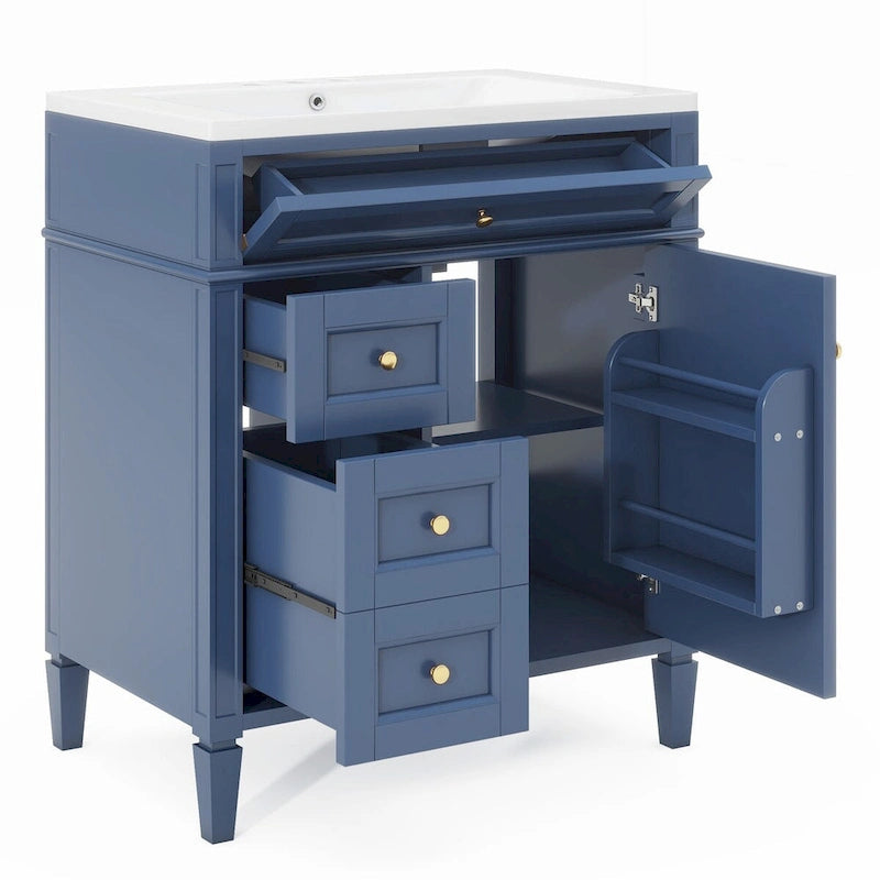 Bathroom Vanity with Top, Sink and Tip-Out Drawer