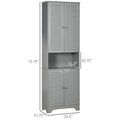 Tall Narrow Bathroom Storage Cabinet with Doors and Shelf