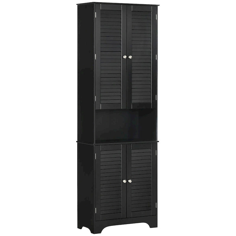 Tall Narrow Bathroom Storage Cabinet with Doors and Shelf