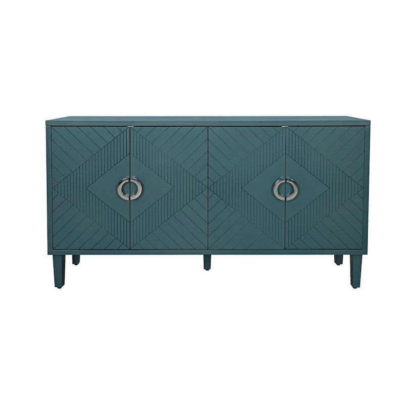 4-Door Storage Cabinet with Adjustable Shelf