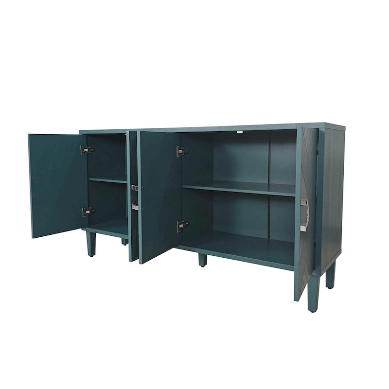 4-Door Storage Cabinet with Adjustable Shelf