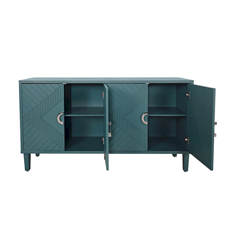 4-Door Storage Cabinet with Adjustable Shelf