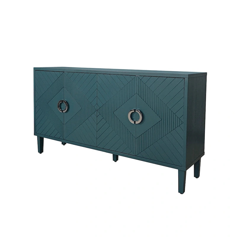 4-Door Storage Cabinet with Adjustable Shelf