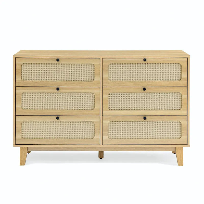 6-Drawer Rattan Storage Cabinet
