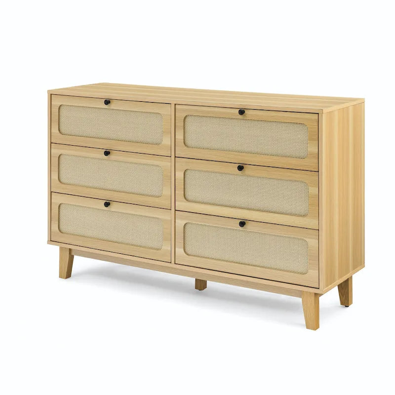 6-Drawer Rattan Storage Cabinet