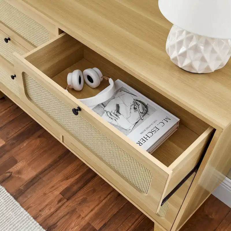 6-Drawer Rattan Storage Cabinet