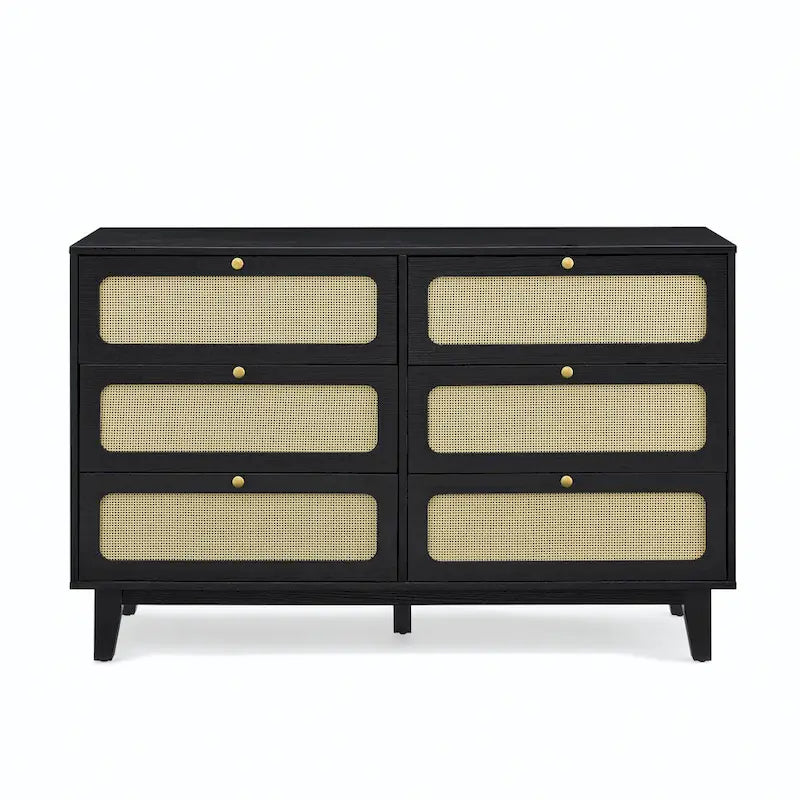 6-Drawer Rattan Storage Cabinet