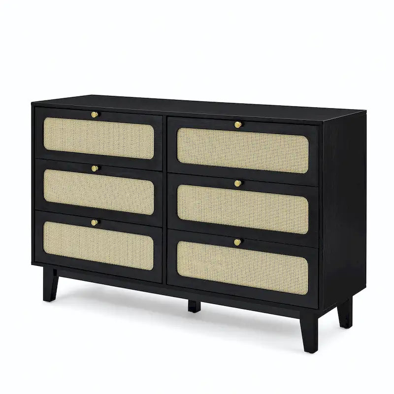 6-Drawer Rattan Storage Cabinet