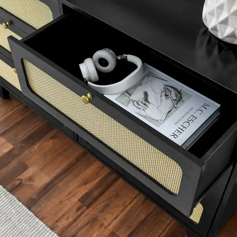6-Drawer Rattan Storage Cabinet