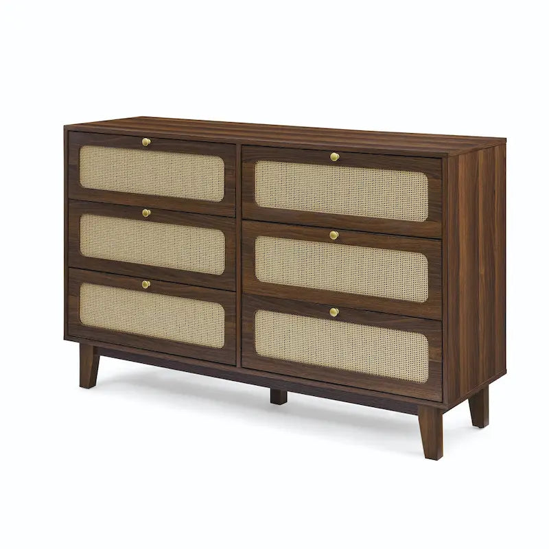 6-Drawer Rattan Storage Cabinet