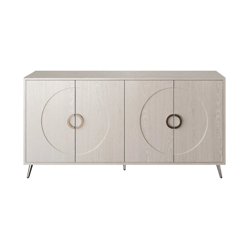 Modern Lacquered 4-Door Wooden Cabinet Sideboard for Living Room