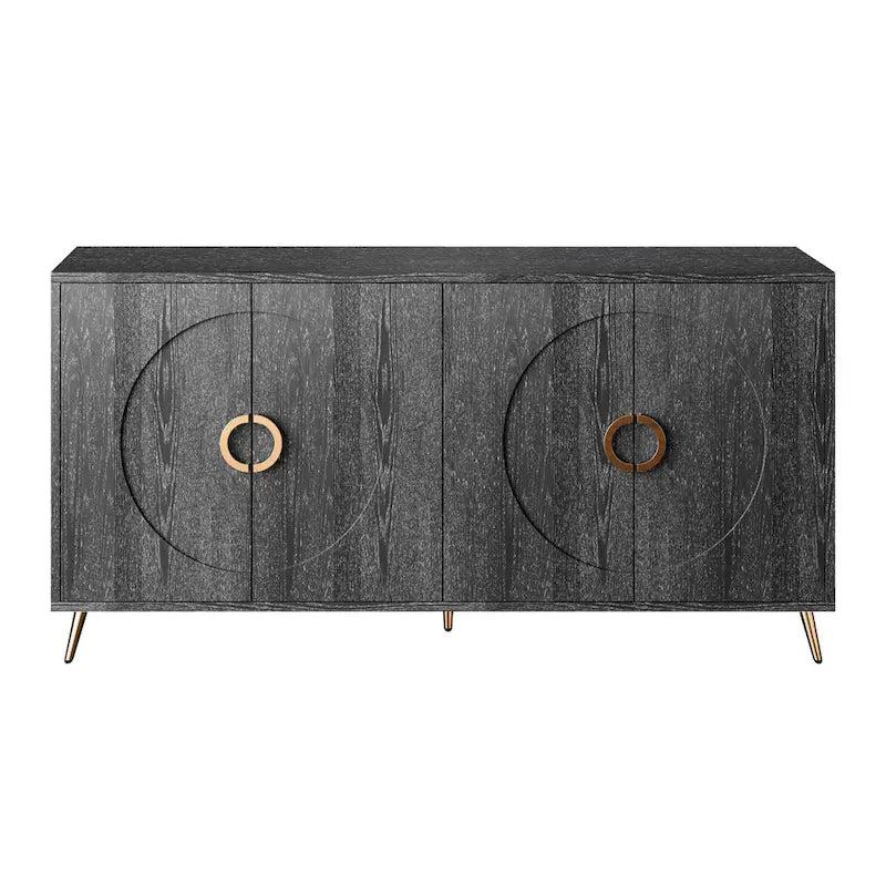 Modern Lacquered 4-Door Wooden Cabinet Sideboard for Living Room